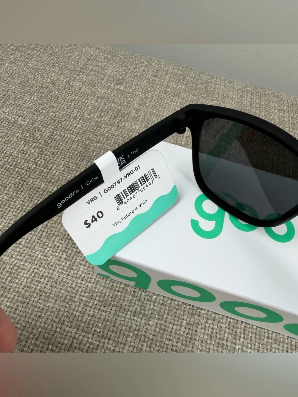 New Goodr The Future is Void Sunglasses Black Unisex Sunnies VRG UPF Lightweight